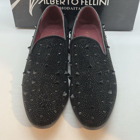 Alberto Fellini Sparko 24 Dress Shoes Men\'s 13 Loafers Black with Red Sole Spike main image 8